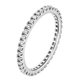 0.36ct Round Diamond Prong Set Full Eternity Ring in UK Hallmarked 9ct White Gold